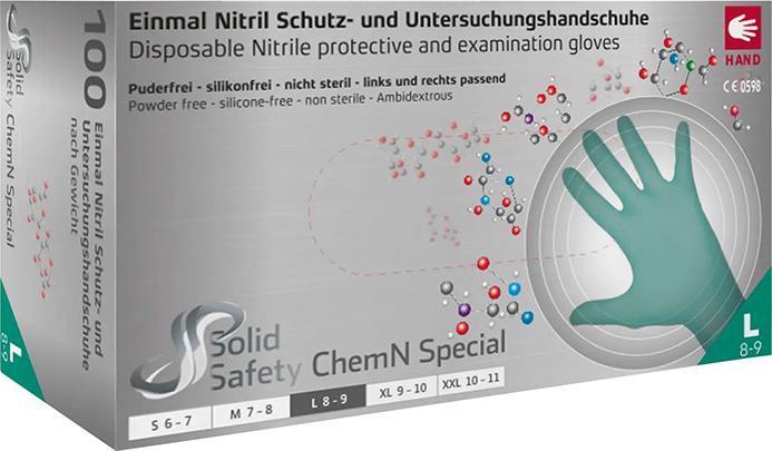 Einweghandschuhe Nitril, ChemN Special, puderfrei, Gr.2XL