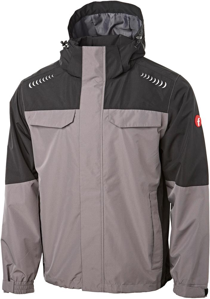 Regenjacke Plus grau/schwarz Gr. 4XL Fortis Elements