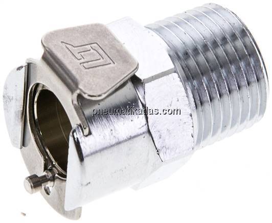 Kupplungsdose (LC) mit Außengewinde, Messing verchromt