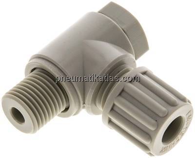 Winkel-Verschraubung G 1/4"-8x6mm, Polypropylen, Hohlschraube