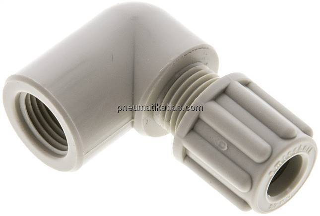 Winkel-Aufschraubverschraubung G 1/8"-6x4mm, Polypropylen