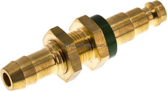 Schott-Kupplungsstecker (NW5) 9 (3/8")mm Schlauch, grün, Kreis Ø 10,5 mm