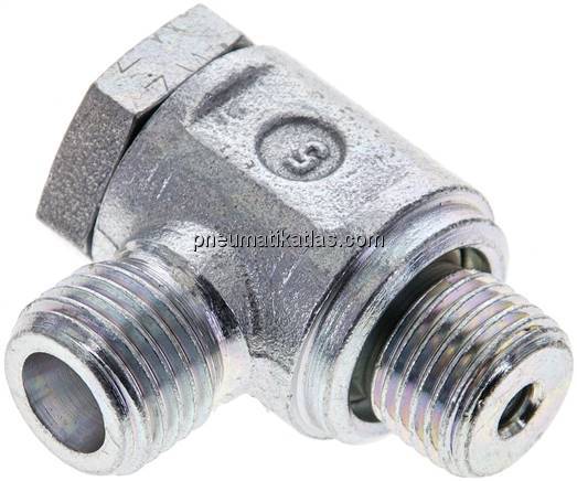 Winkel-Schwenkverschraubung G 1/4"-6 S (M14x1,5), ohne Mutter & Schneidring, Sta