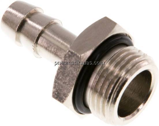 Gewindetülle mit O-Ring G 3/8"-8 (5/16")mm, Messing vernickelt