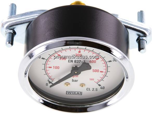 Einbaumanometer, 3-kant-Frontring, 63mm, 0 - 40 bar