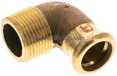 Pressfitting, Winkel, 18mm / R 3/4" AG, Kupfer / Kupferlegierung