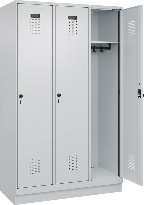 Spind Evolo PLUS 3 Abteile H1950xB1200xT500mm RAL7035/RAL7035 /S/7035