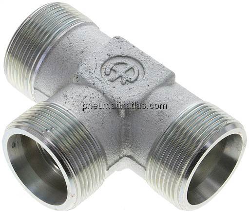 T-Schneidringverschraubung 30 S (M42x2), ohne Mutter & Schneidring, Stahl verzin