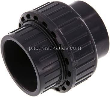 Klebemuffen-Verschraubung, PVC-U / FKM, 50mm