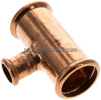 Pressfitting, T-Stück, 35x18mm innen, Kupfer / Kupferlegierung