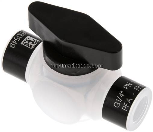 Kugelhahn, PFA, G 1/4", PN 10