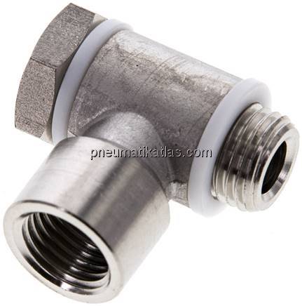 Winkel-Verschraubung G 1/4" AG/IG, 1.4404, Hohlschraube