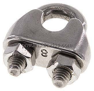 Drahtseilklemme f. 8,0mm Seil, M 6, B=16, 1.4436