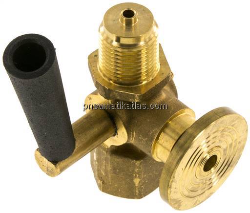 Manometer-Absperrhahn G 1/2" Muffe - Zapfen, Messing