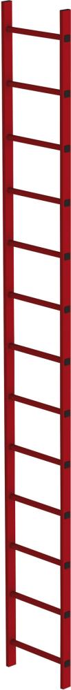 Schachtleiter 13 Sprossen L 3,64 m B450 mm LW 300 mm GFK