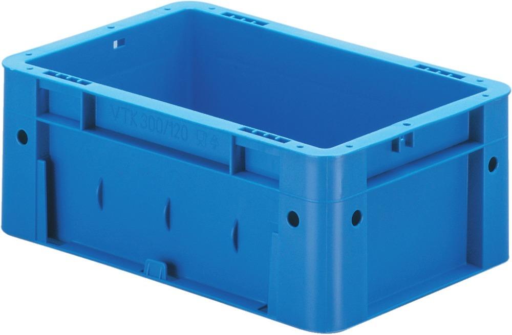 Transport-Stapelkasten B300xT200xH120 mm blau Auflast 600kg ohne Griffloch LA-KA-PE