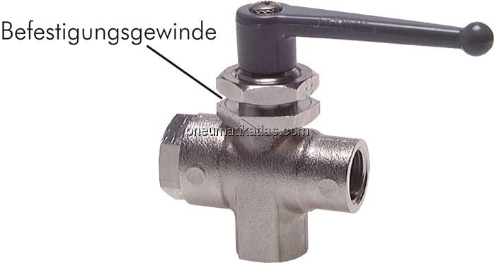 Exemplarische Darstellung: 3-Wege Kugelhahn, verti