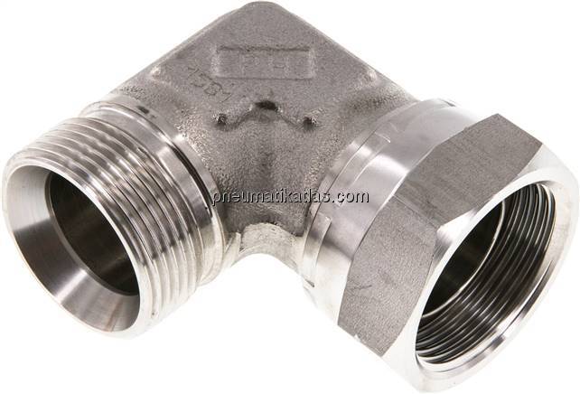 90°-Einschraubwinkel, 60°-Kegel, G 1-1/4", V4A