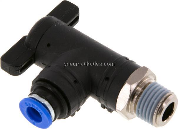 Winkel-Absperrhahn R 1/4"-6mm, IQS-Standard