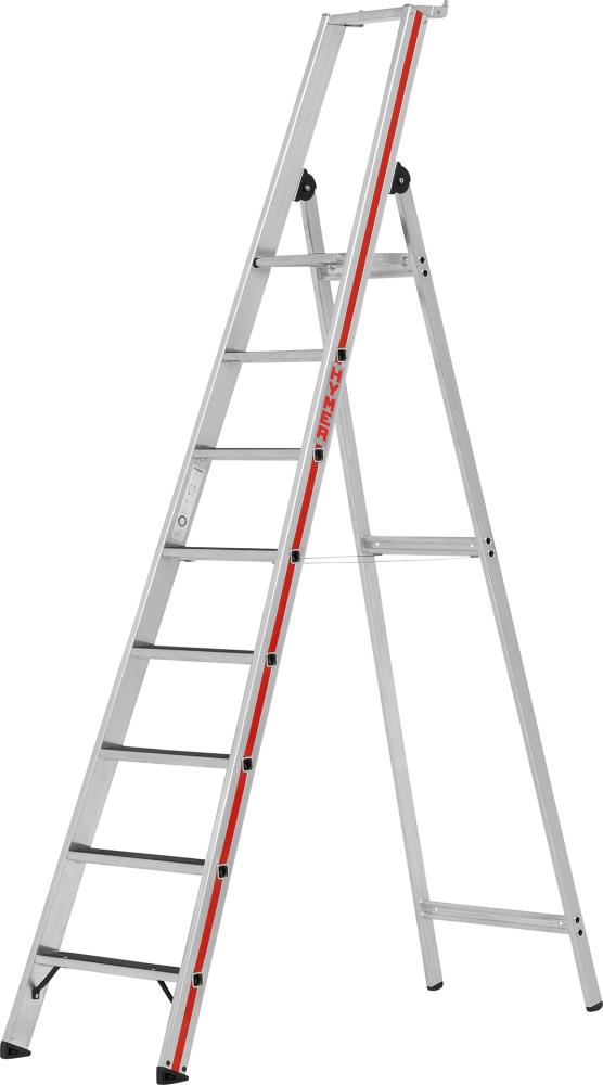 Stufenstehleiter R13 mit Plattform einseitig begehbar 8 StufenLänge 2,70 m