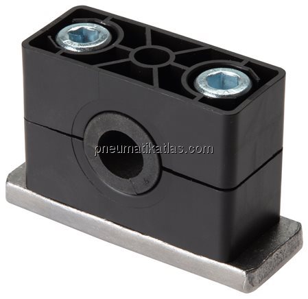 Exemplarische Darstellung: Rohrschelle mit Elastom