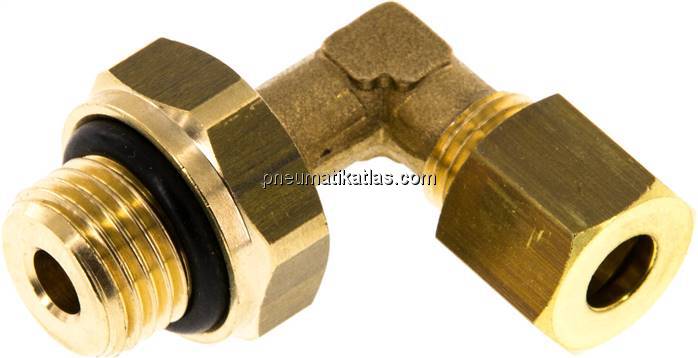 Winkel-Klemmringverschraubung G 1/4"-6 (M10x1)mm, Messing