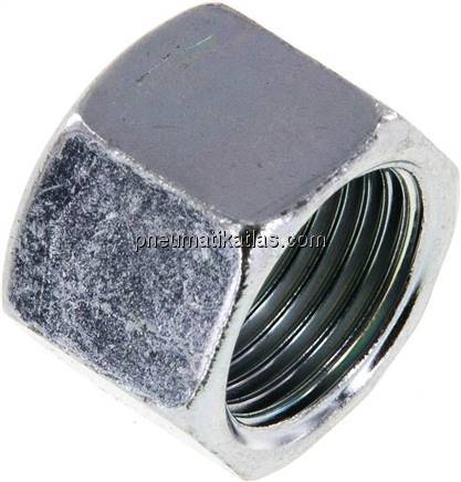 Überwurfmutter DN10, M 18x1,5, Bohrung 13,5mm, Stahl verzinkt