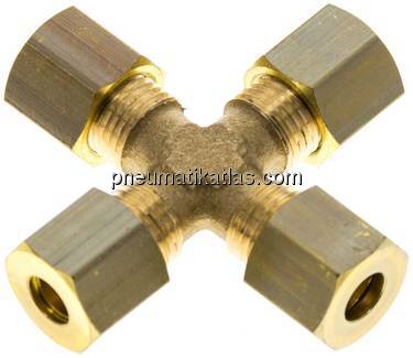 Kreuz-Klemmringverschraubung 6 (M10x1)mm, Messing