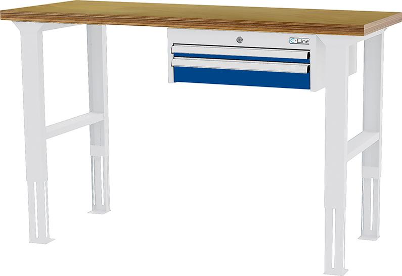 Arbeitstisch B2000mm HV 2 Schbl. 7035/5010 Forum