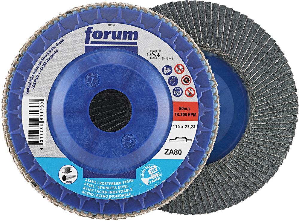 Fächerschleifscheibe 115mm, gewölbt, ZK 80 trimmbar FORUM