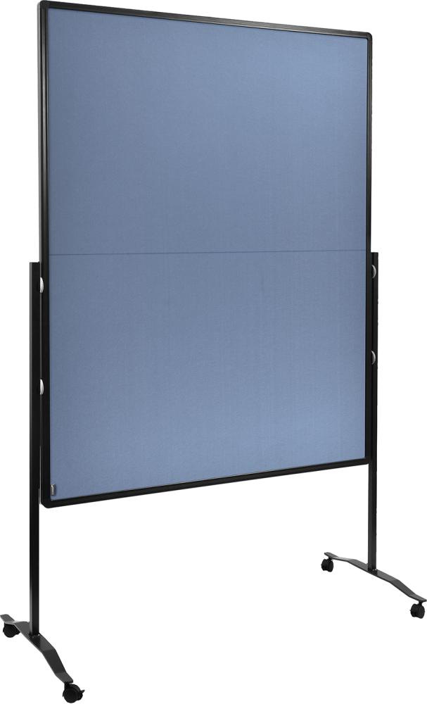 Moderationswand PREMIUM plus klappbar Textil blaugrau