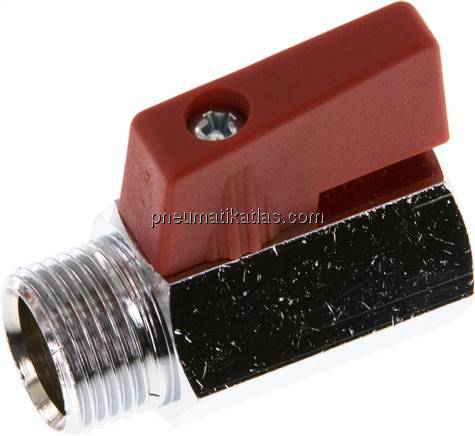 Messing-Minikugelhahn G 3/8" Innengewinde / Außengewinde, PN 15