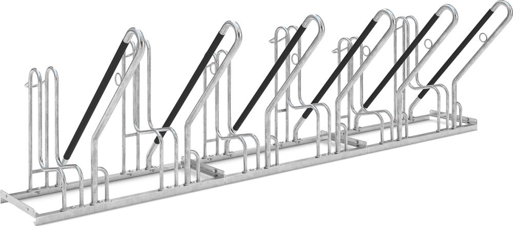 Fahrrad-Anlehnparker einseitig, verzinkt L 3000 mm, 6 Plätze