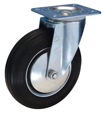 Lenkrolle 160mm L400.B55 Platte,Gummi schw.,RL L400.B55.161 BS ROLLEN