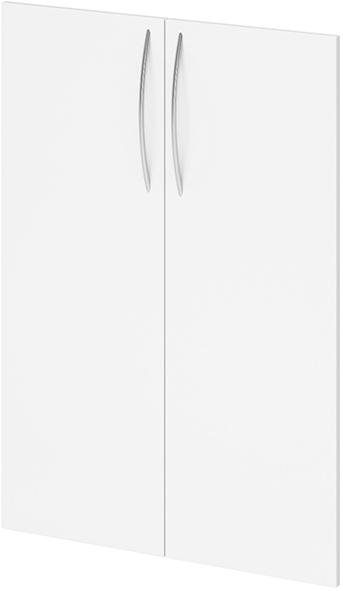 Drehtüren mit Bogengriff Paar Türen 3OH Weiß Arbeitshöhe 68,5-81cm Türstärke = 1,6 cm