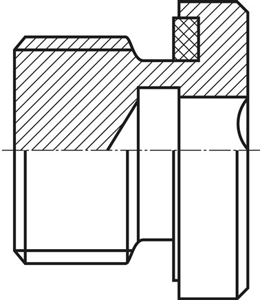 Zeichnung: Verschlussstopfen mit Elastomerdichtung