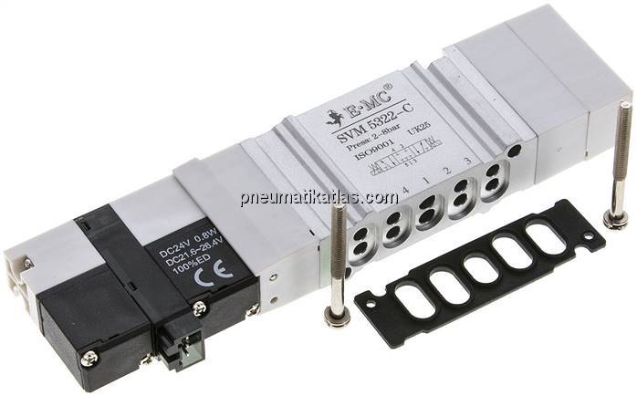 Magnetventil für S2V, 5/3-Wege (Mittelstellung geschlossen)