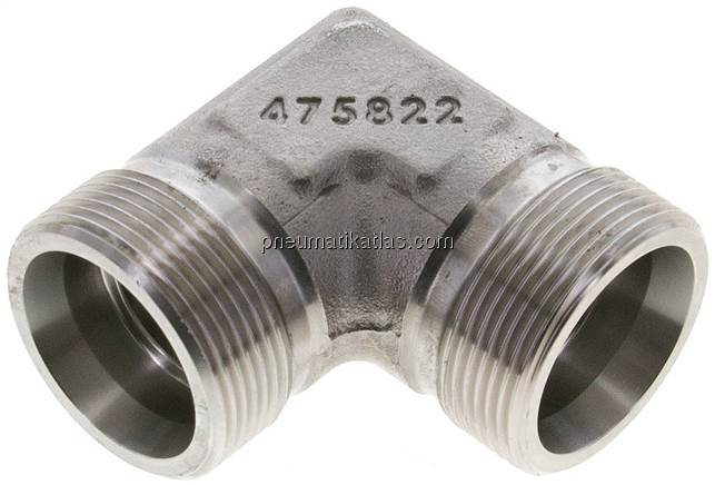 Winkel-Schneidringverschraubung 30 S (M42x2), ohne Mutter & Schneidring, 1.4571