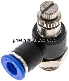 Winkel-Drosselrückschlagventil G 1/8"-6mm,abluftregelnd (Standard)