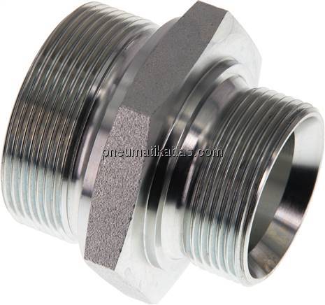 Hydraulik-Doppelnippel G 2"-G 1-1/2", Stahl verzinkt