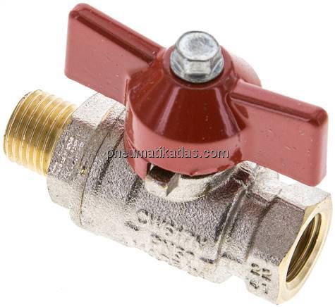 Messing-Kugelhahn, kurz, G 1/4" (AG/IG), -0,9 bis 50bar