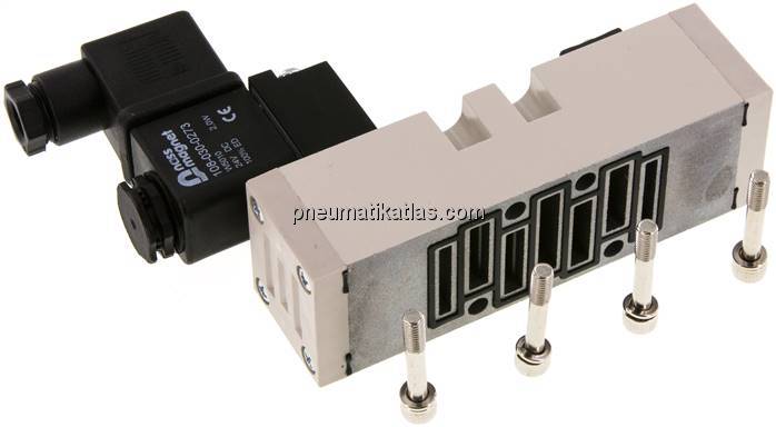 ISO-Ventil (Größe 1), 5/2-Wege, Federrückstellung, 24 V AC