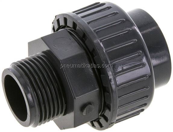 Klebe-/Gewindeverschraubung, PVC-U/ FKM, 32mmxG 1" AG