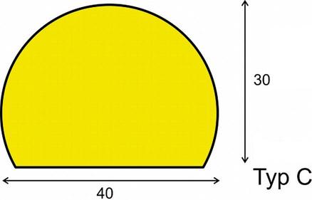 Flächenschutz Typ C, Zuschnitt gelb/schwarz selbstklebend Dancop