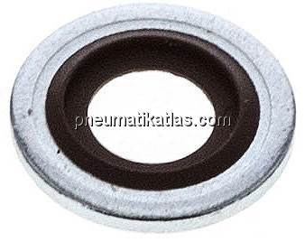 Hydraulik-Dichtring mit FKM-Einlage, für Gewinde M 6