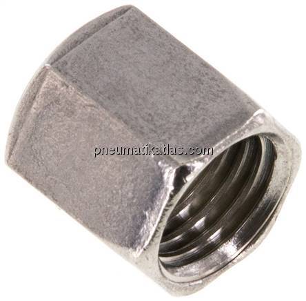 Überwurfmutter DN4, M 12x1,5, Bohrung 8,0mm, 1.4301