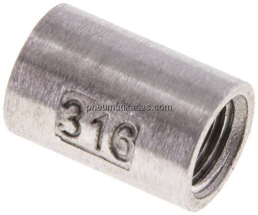 Rundmuffe NPT 1/8"-NPT 1/8", 1.4408