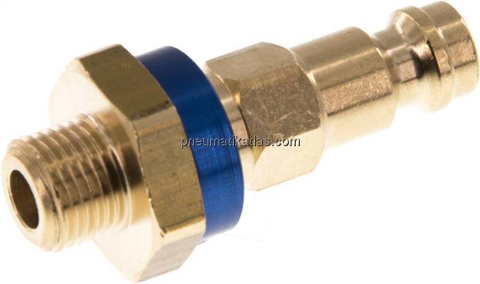 Kupplungsstecker (NW5) G 1/8"(AG), blau, Sechseck SW10