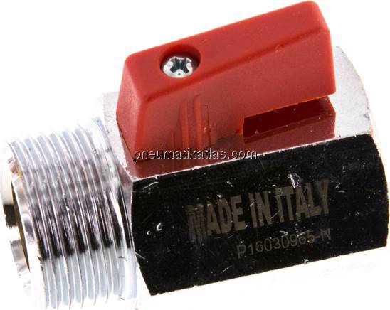 Messing-Minikugelhahn G 3/4" Innengewinde / Außengewinde, PN 15