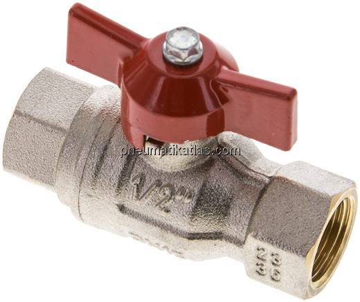 Messing-Kugelhahn, Rp 1/2", -0,9 bis 50 bar, voller Durchgang